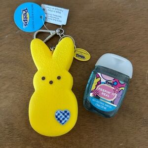 NEW bath and body works Peeps Yellow Bunny sanitizer holder keychain sanitizer